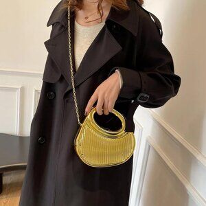 ⚡ Women's Gold Moon Shaped Cute Small Evening Clutch Crossbody Trendy Handbag